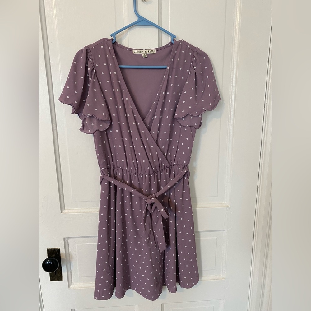 Allison & Kelly small purple polka dot dress